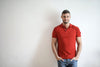 Cotton men's polo red t-shirt